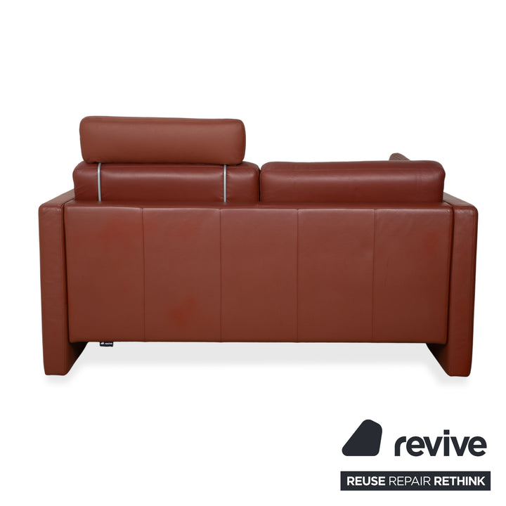 Rolf Benz Ego Leather Two-Seater Brown Sofa Couch