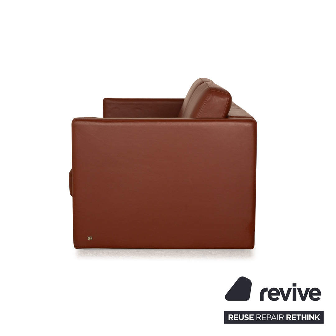 Rolf Benz EGO leather two-seater brown sofa couch