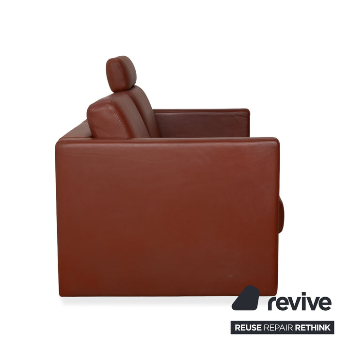 Rolf Benz Ego Leather Two-Seater Brown Sofa Couch