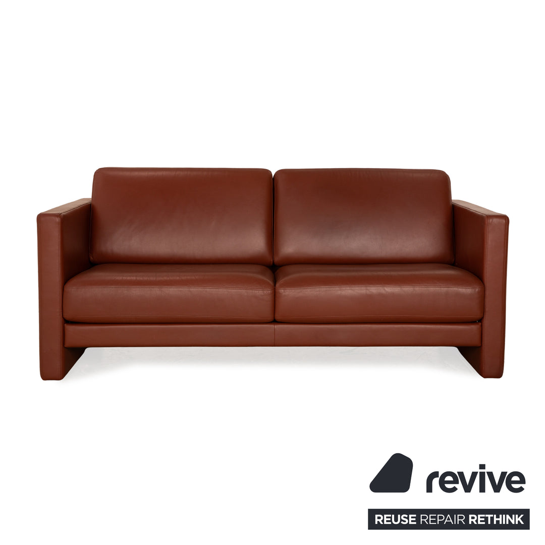 Rolf Benz EGO leather two-seater brown sofa couch