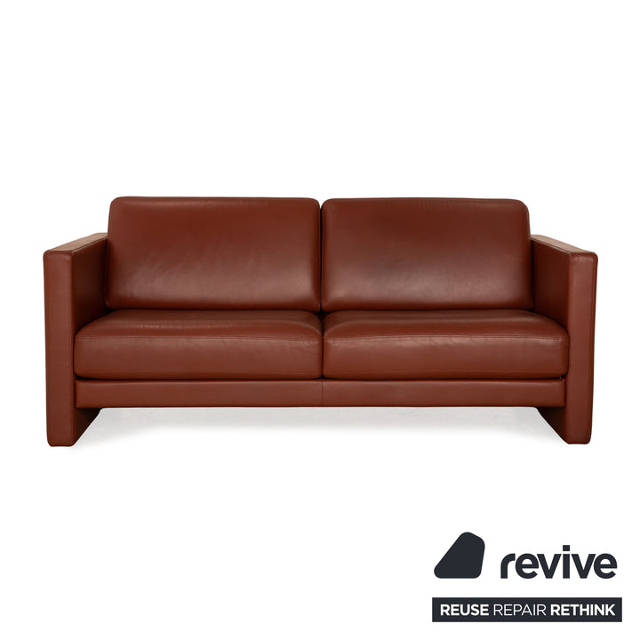 Rolf Benz EGO leather two-seater brown sofa couch