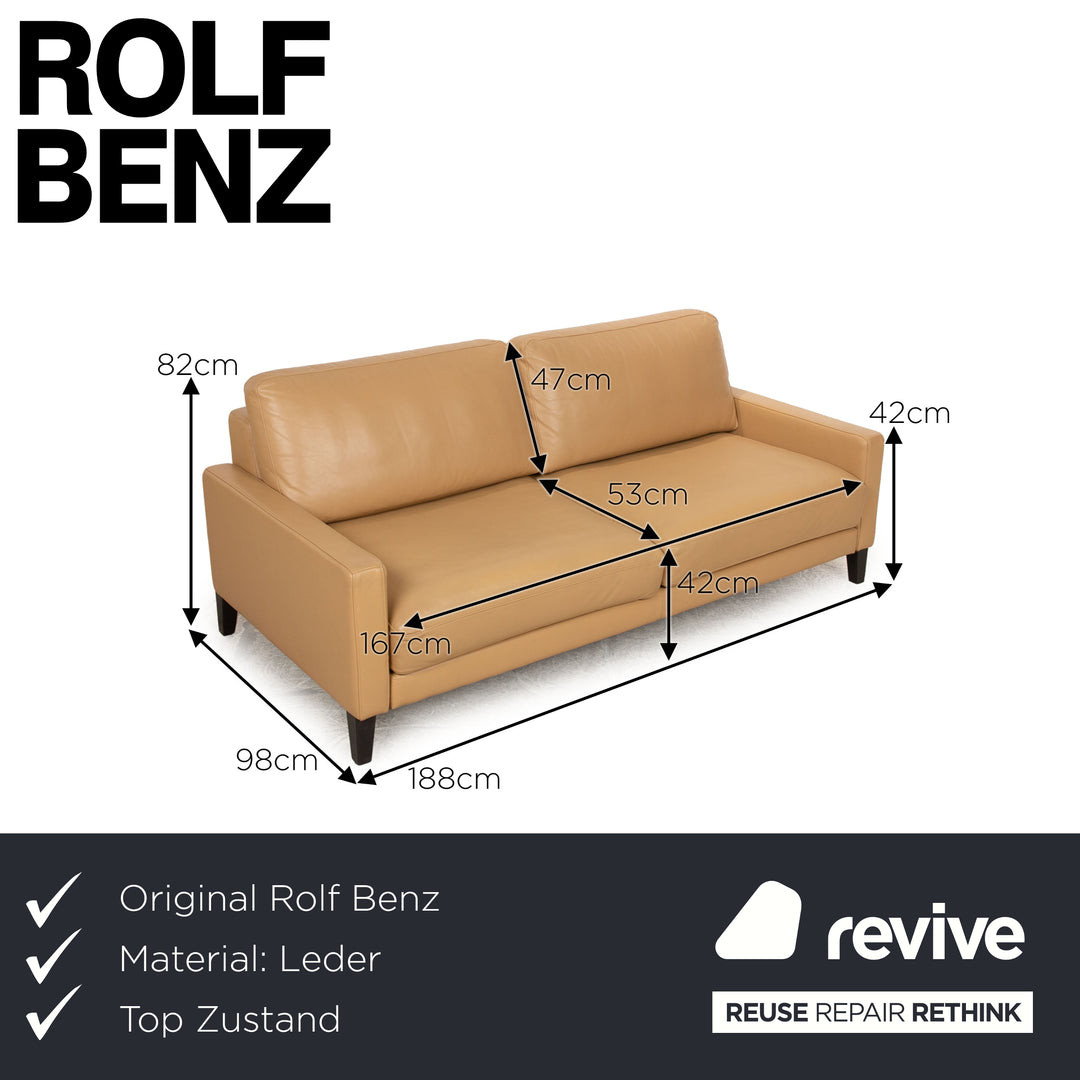 Rolf Benz Ego Leder Zweisitzer Creme Sofa Couch