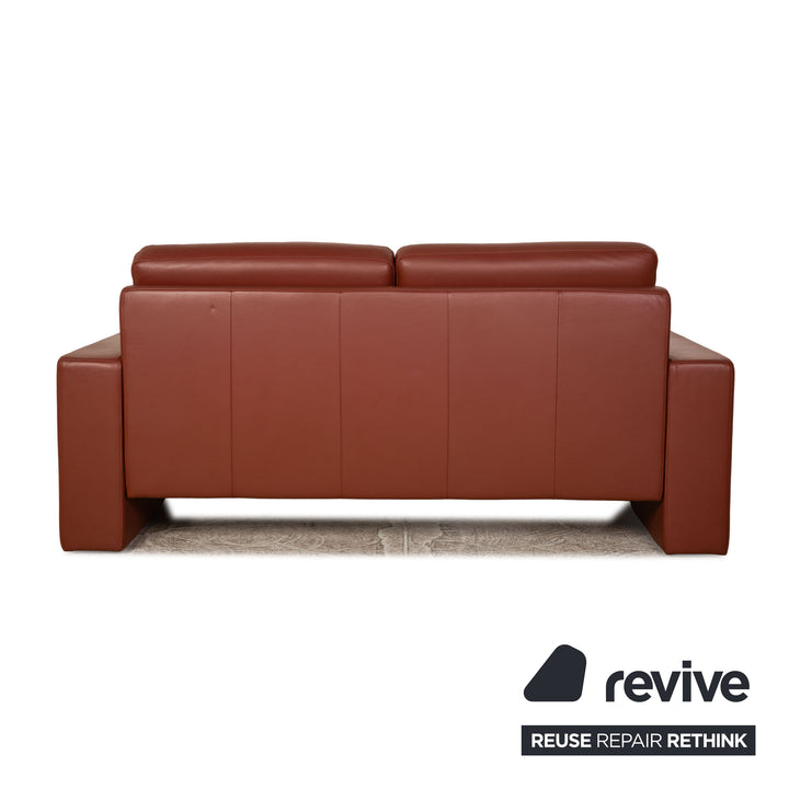 Rolf Benz Ego leather two-seater red brown sofa couch