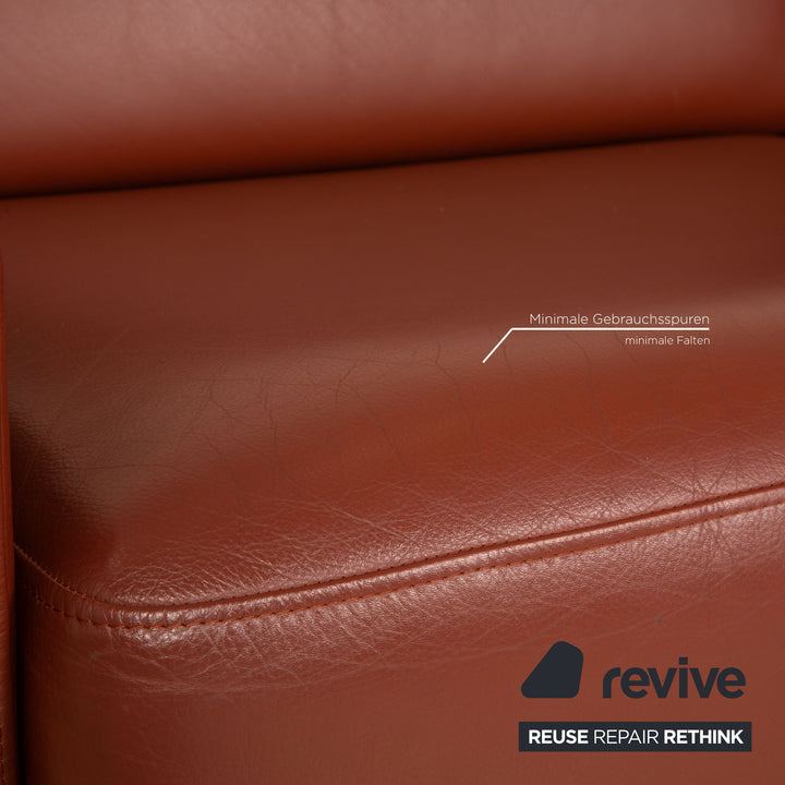 Rolf Benz Ego Leder Zweisitzer Rot Braun Sofa Couch