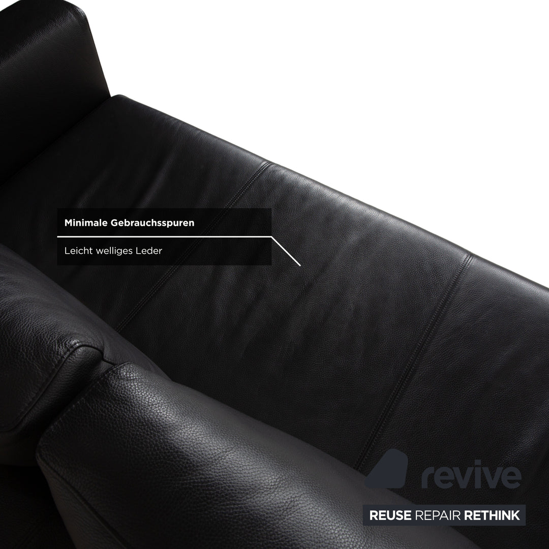 Rolf Benz Ego Leder Zweisitzer Schwarz Sofa Couch
