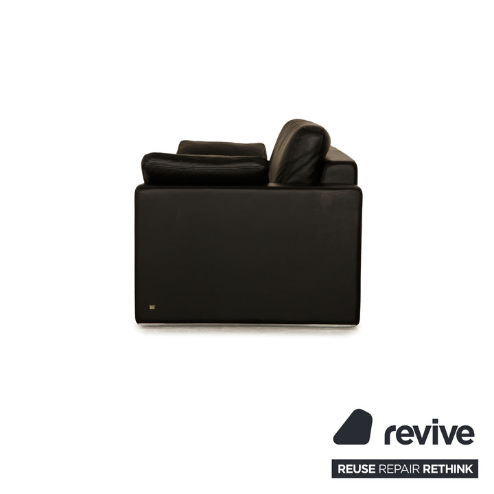 Rolf Benz Ego Leather Two Seater Black Sofa Couch