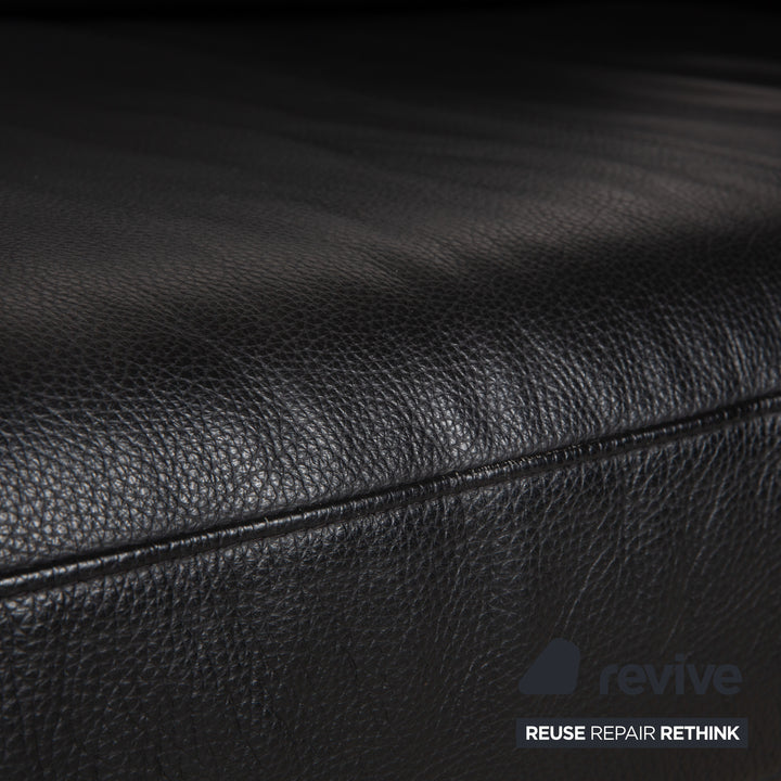 Rolf Benz Ego Leather Two Seater Black Sofa Couch