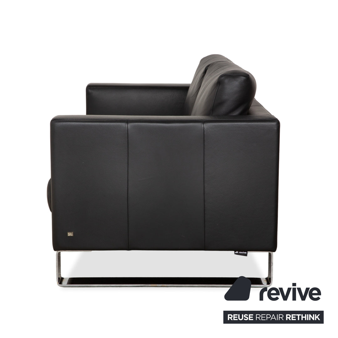 Rolf Benz Ego Leather Two Seater Black Sofa Couch