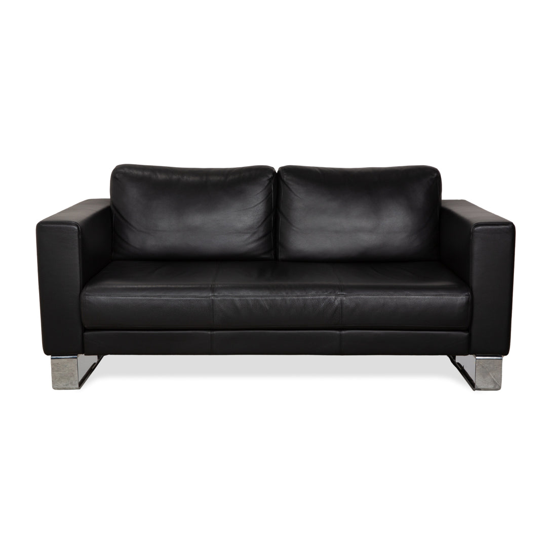 Rolf Benz Ego Leder Zweisitzer Schwarz Sofa Couch