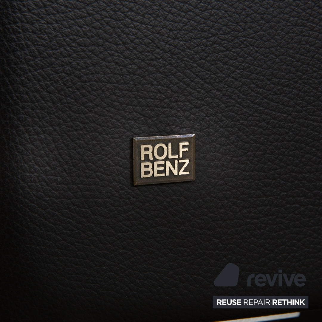 Rolf Benz Ego Leather Two Seater Black Sofa Couch