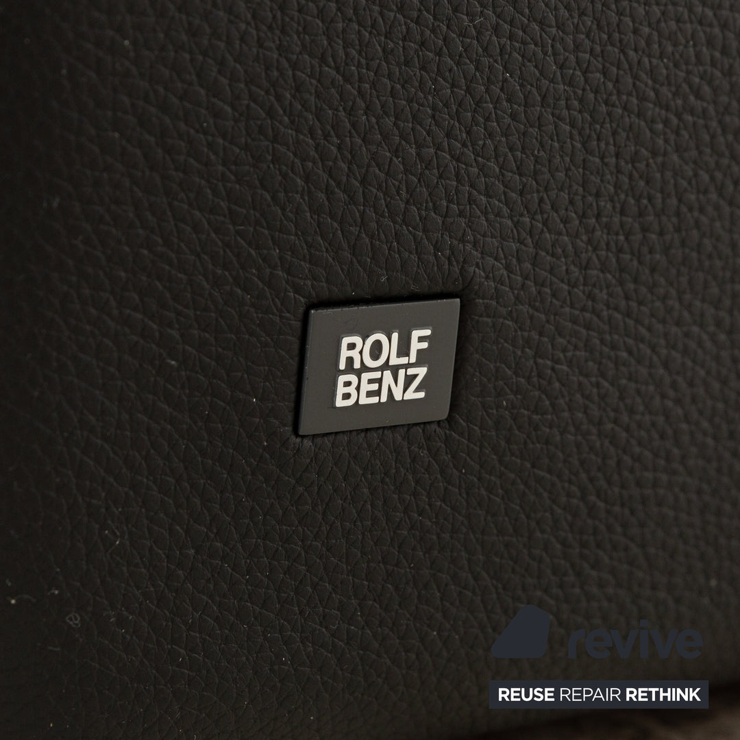 Rolf Benz Ego Leather Two-Seater Black Sofa Couch manual function