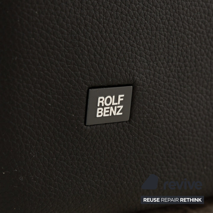 Rolf Benz Ego Leather Two-Seater Black Sofa Couch manual function