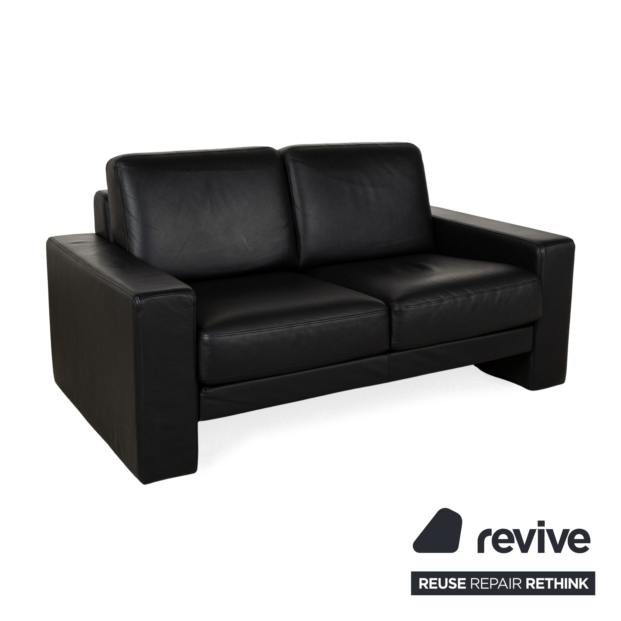 Rolf Benz Ego Leder Zweisitzer Schwarz Sofa Couch manuelle Funktion