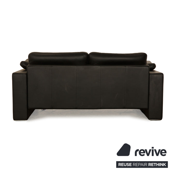 Rolf Benz Ego Leather Two Seater Black Sofa Couch