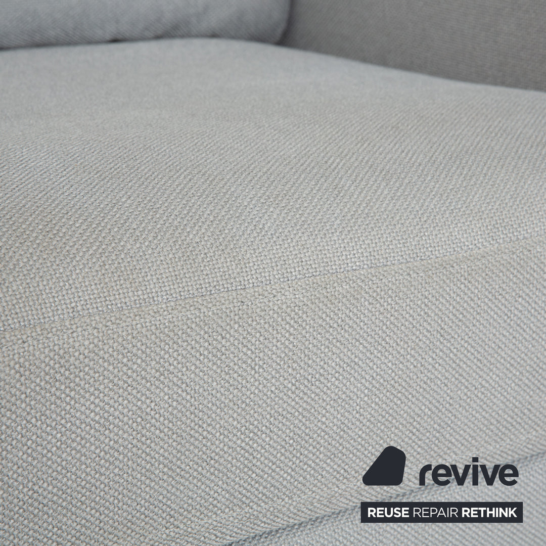 Fauteuils Rolf Benz EGO en tissu gris clair et appui-tête bleu