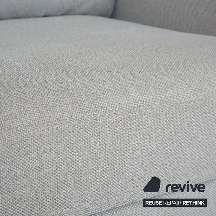 Fauteuils Rolf Benz EGO en tissu gris clair et appui-tête bleu