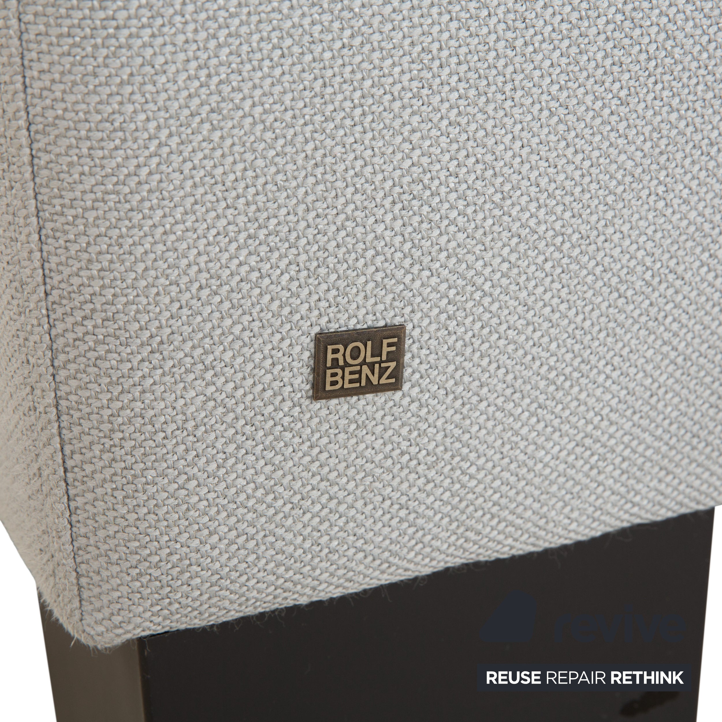 Rolf Benz EGO Stoff 2x Sessel Hellgrau Blau Kopfstütze