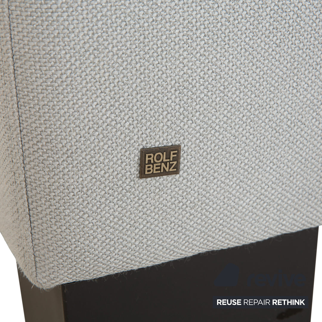 Fauteuils Rolf Benz EGO en tissu gris clair et appui-tête bleu