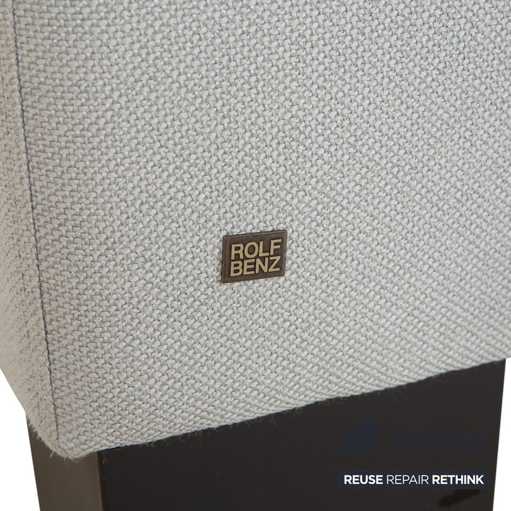 Fauteuils Rolf Benz EGO en tissu gris clair et appui-tête bleu