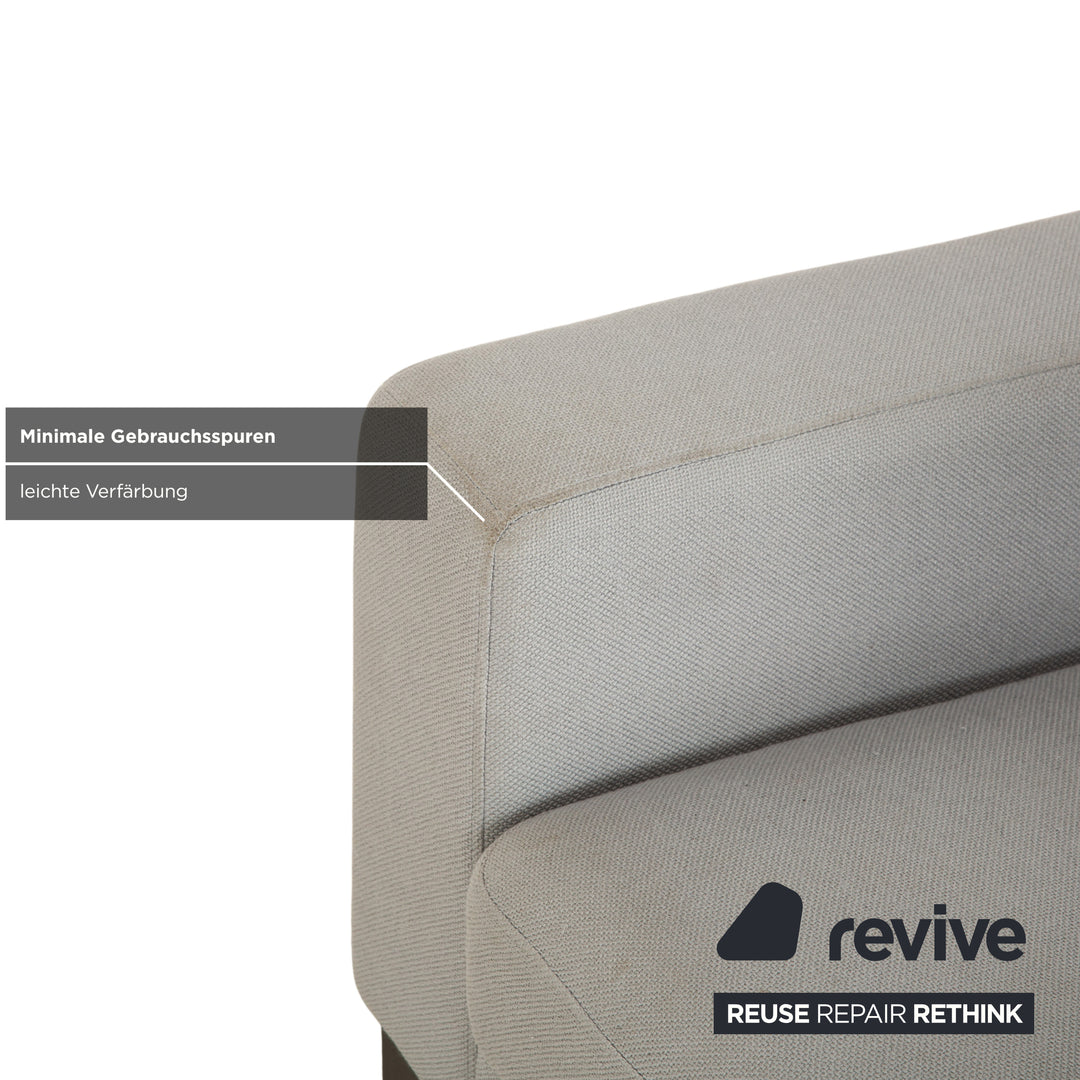 Fauteuils Rolf Benz EGO en tissu gris clair et appui-tête bleu