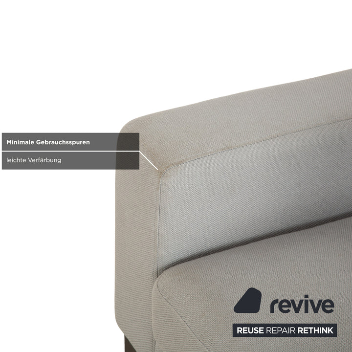 Fauteuils Rolf Benz EGO en tissu gris clair et appui-tête bleu
