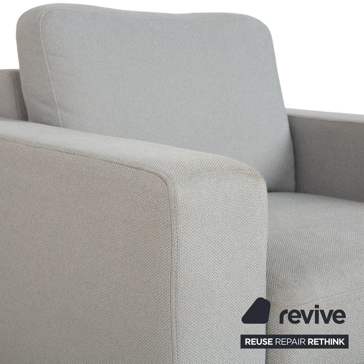 Fauteuils Rolf Benz EGO en tissu gris clair et appui-tête bleu