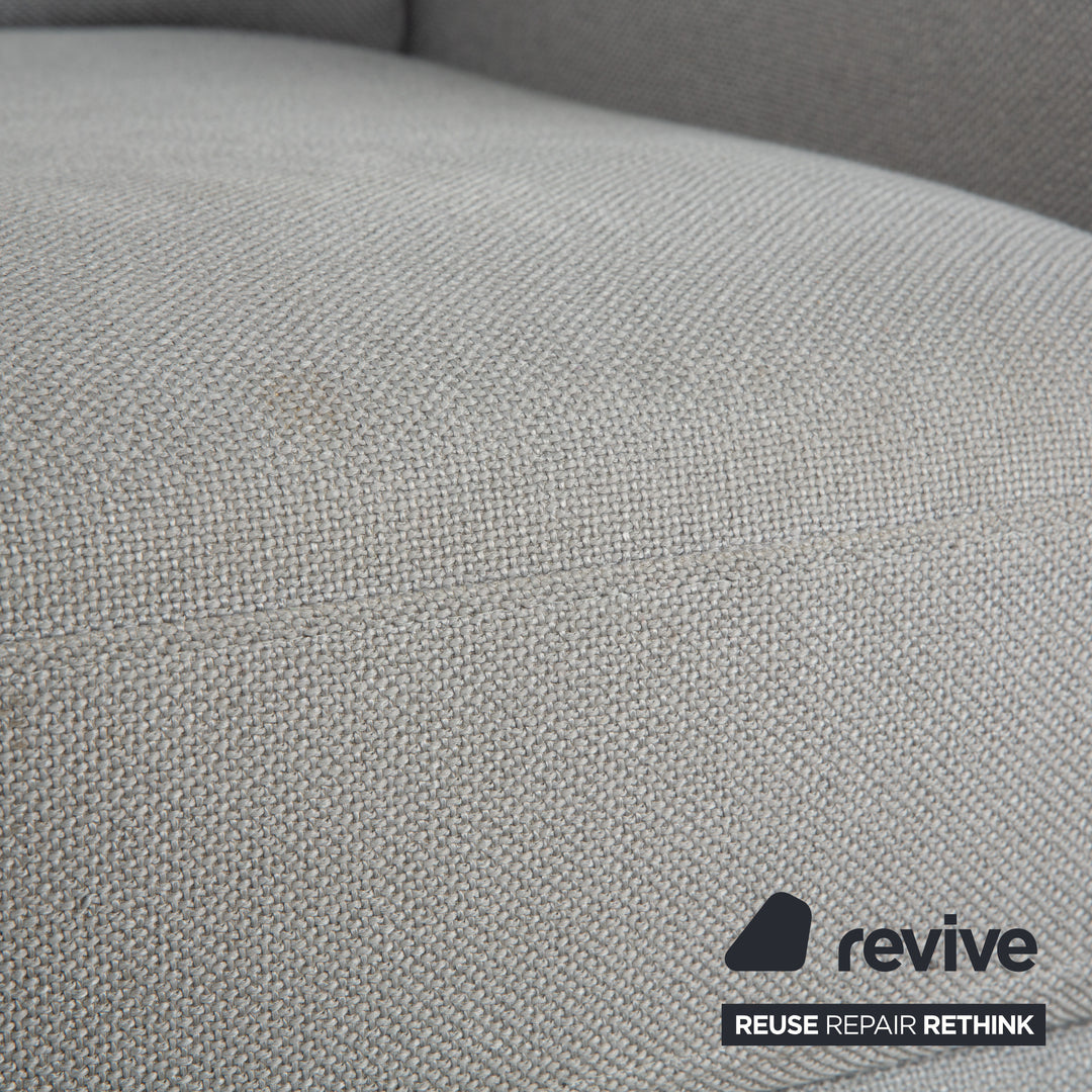 Fauteuils Rolf Benz EGO en tissu gris clair et appui-tête bleu