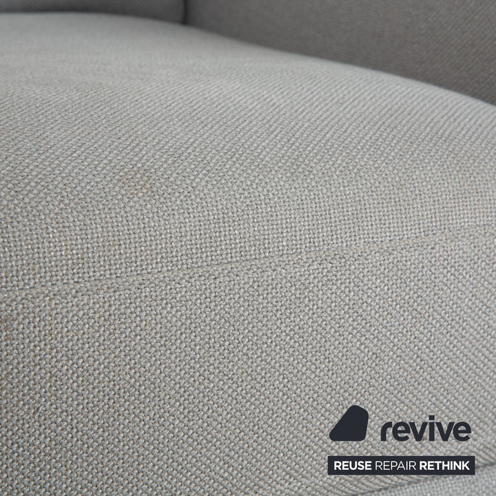 Fauteuils Rolf Benz EGO en tissu gris clair et appui-tête bleu