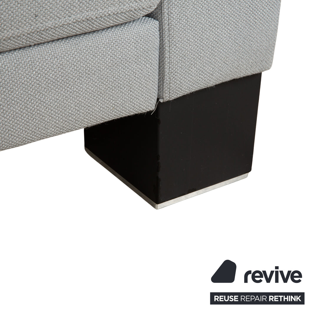 Fauteuils Rolf Benz EGO en tissu gris clair et appui-tête bleu