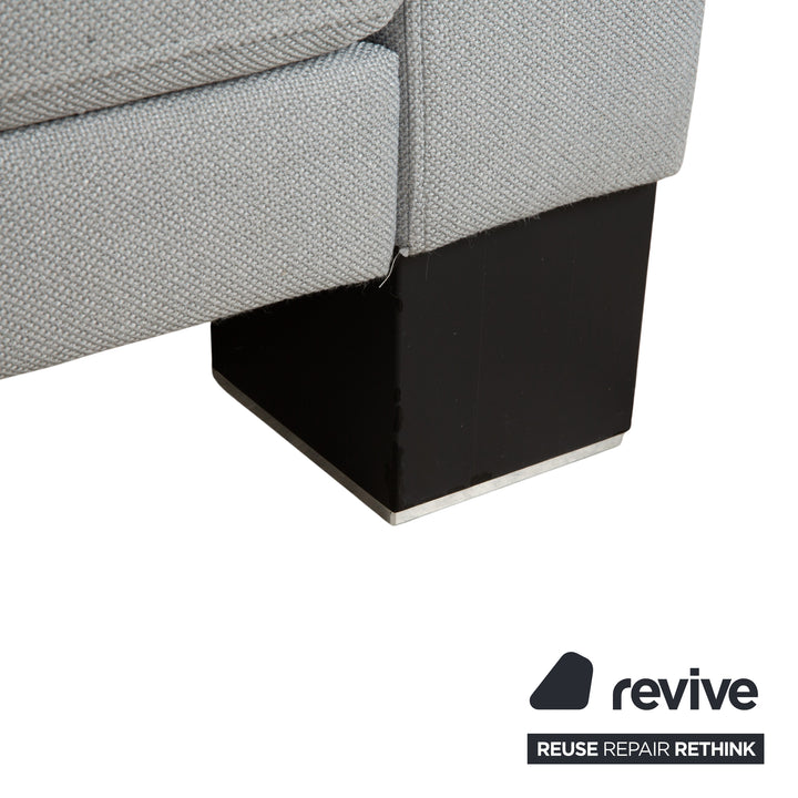 Fauteuils Rolf Benz EGO en tissu gris clair et appui-tête bleu