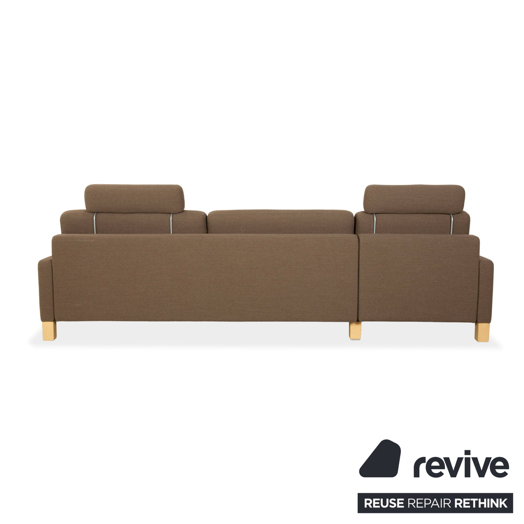 Rolf Benz Ego Stoff Ecksofa Braun Grau Récamiere links Sofa Couch manuelle Funktion