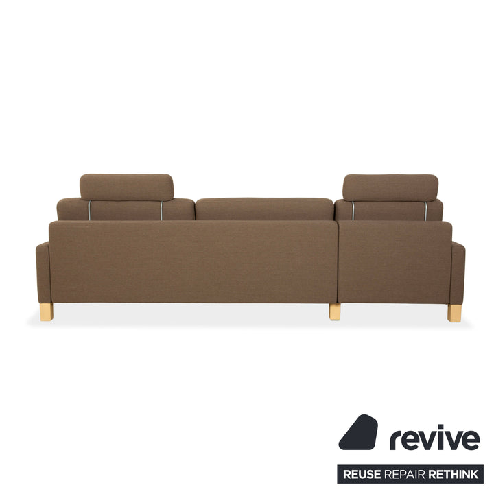 Canapé d'angle en tissu Rolf Benz Ego marron gris méridienne gauche canapé canapé fonction manuelle