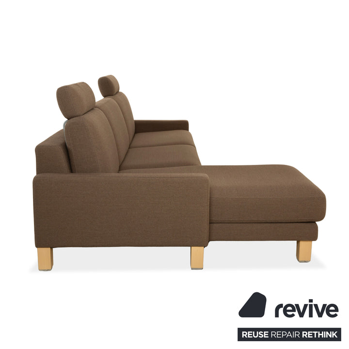 Rolf Benz Ego Stoff Ecksofa Braun Grau Récamiere links Sofa Couch manuelle Funktion