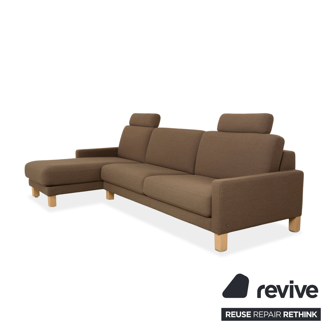 Rolf Benz Ego Stoff Ecksofa Braun Grau Récamiere links Sofa Couch manuelle Funktion