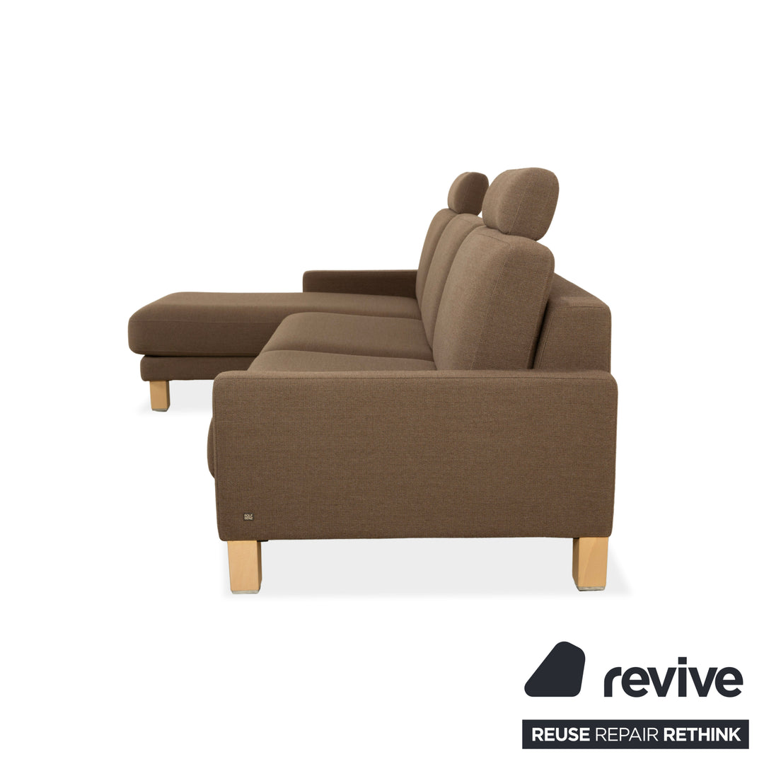 Rolf Benz Ego Stoff Ecksofa Braun Grau Récamiere links Sofa Couch manuelle Funktion