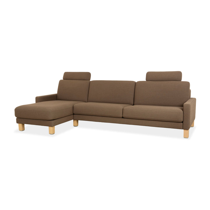 Rolf Benz Ego Stoff Ecksofa Braun Grau Récamiere links Sofa Couch manuelle Funktion