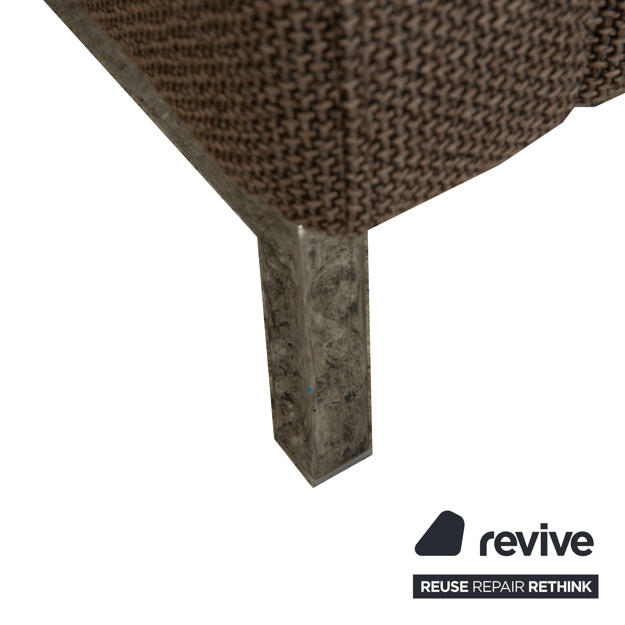 Canapé d'angle en tissu Rolf Benz Ego gris marron méridienne droite