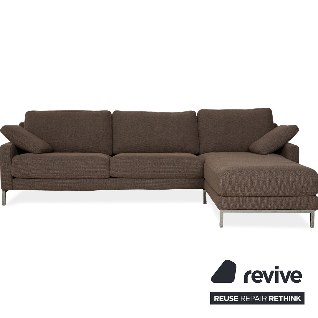 Rolf Benz Ego Stoff Ecksofa Grau Braun Récamière rechts Sofa Couch