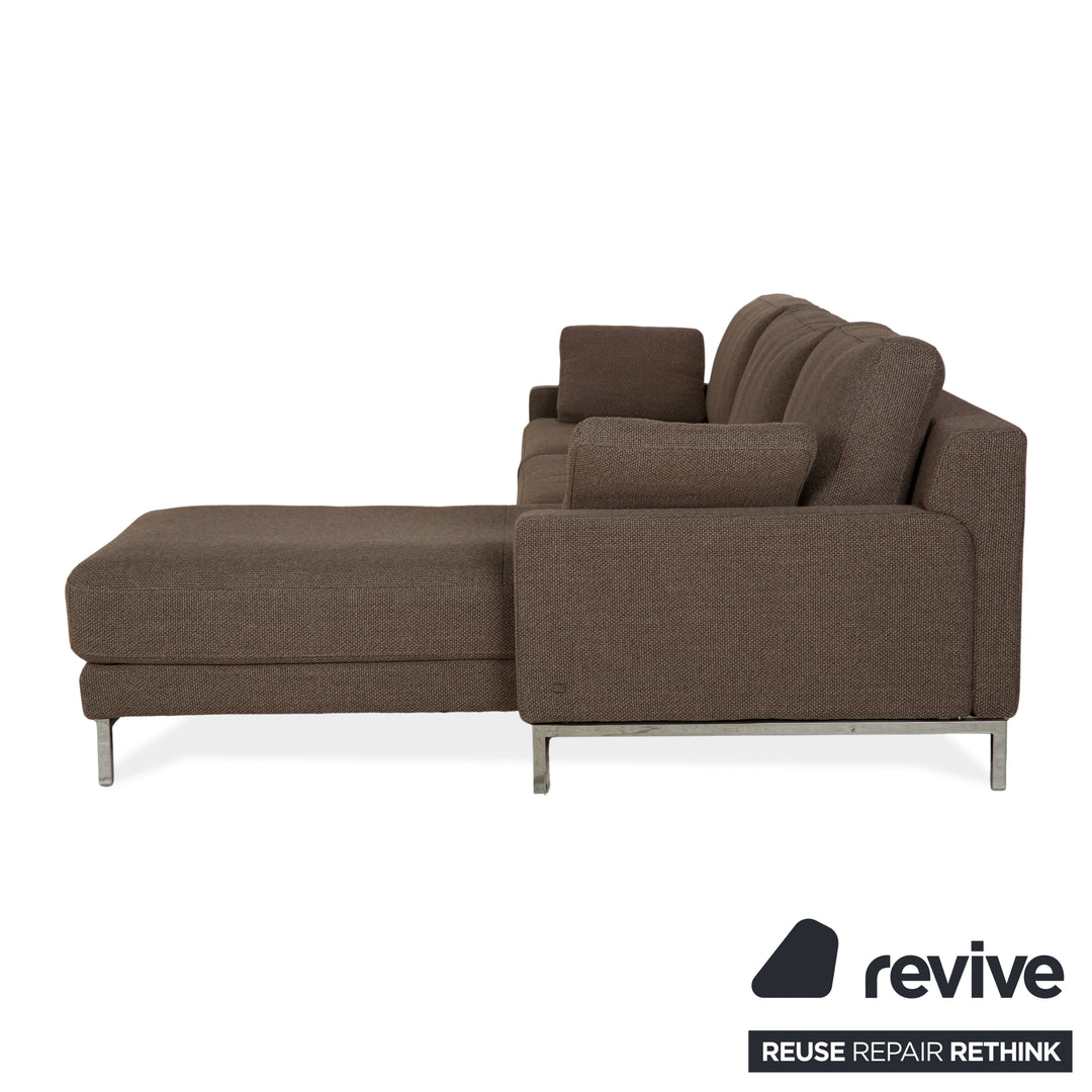 Rolf Benz Ego Stoff Ecksofa Grau Braun Récamière rechts Sofa Couch