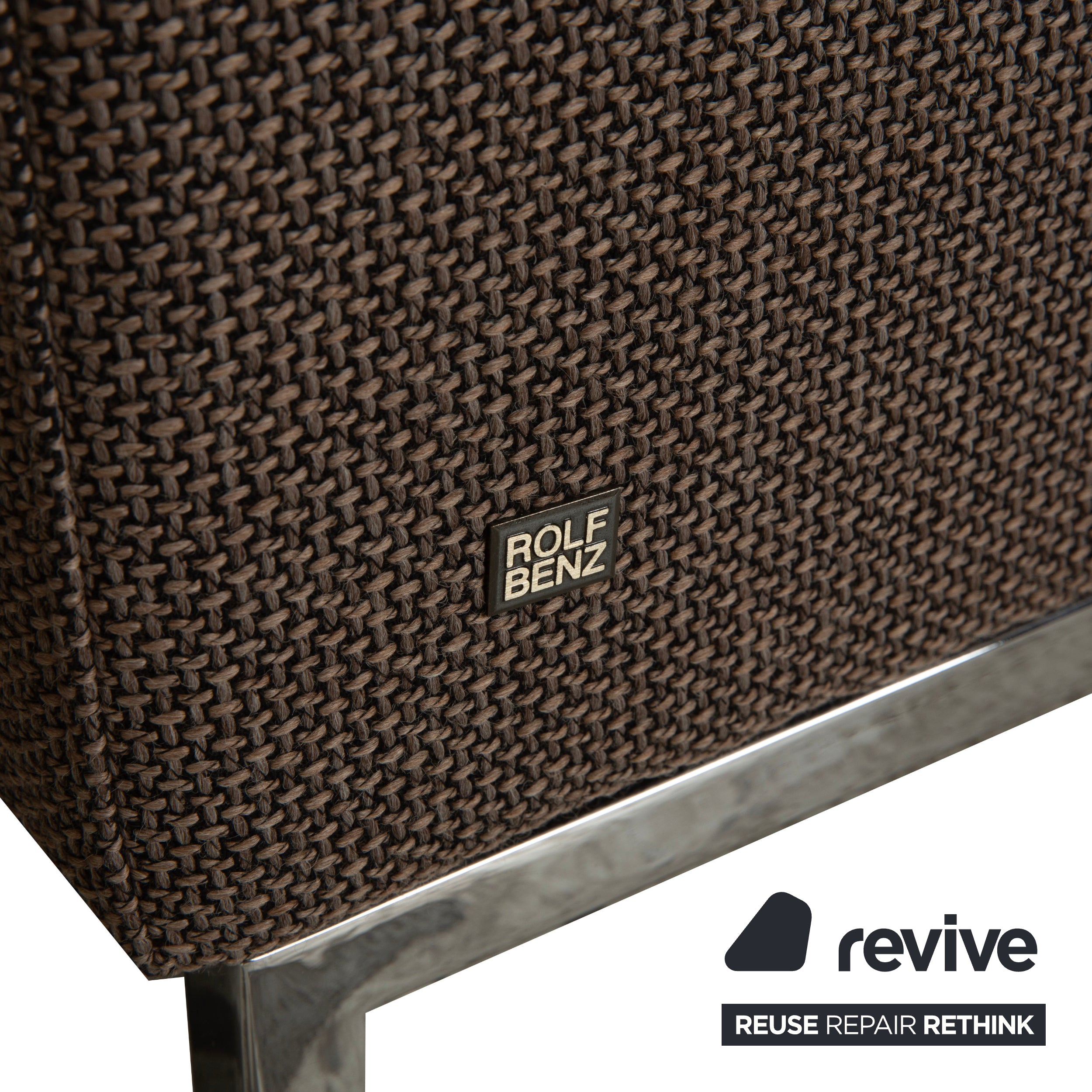 Canapé d'angle en tissu Rolf Benz Ego gris marron méridienne droite