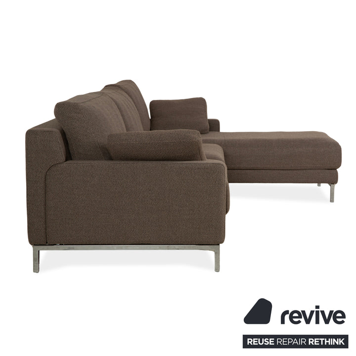 Rolf Benz Ego Stoff Ecksofa Grau Braun Récamière rechts Sofa Couch