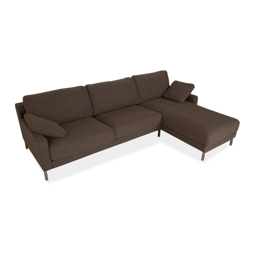 Rolf Benz Ego Stoff Ecksofa Grau Braun Récamière rechts Sofa Couch