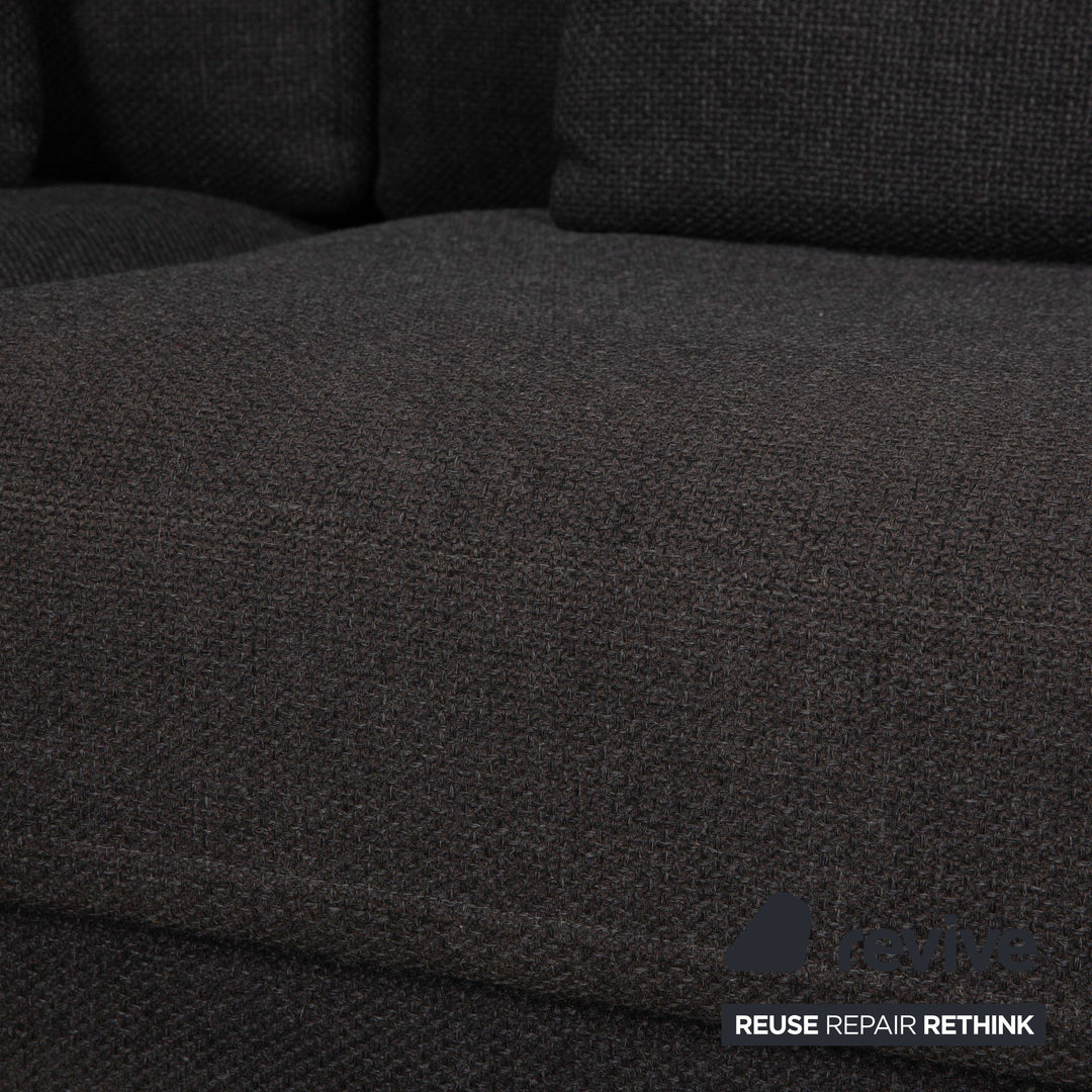 Canapé d'angle en tissu gris Rolf Benz Ego, canapé-lit méridienne gauche