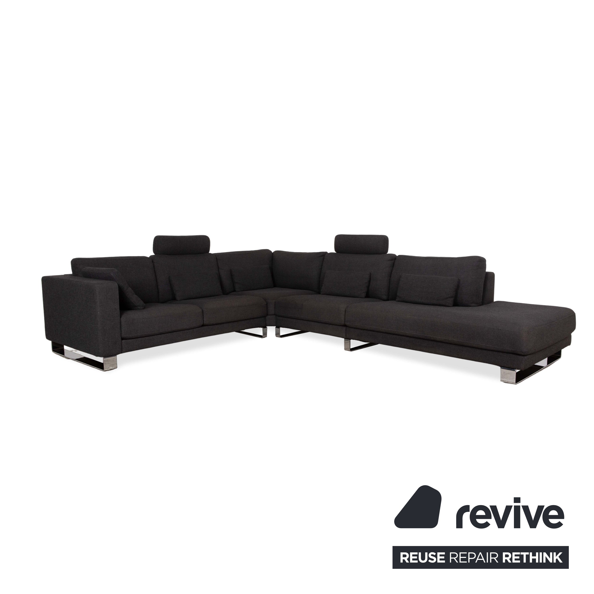 Rolf Benz Ego Stoff Ecksofa Grau Sofa Couch Recamiere links