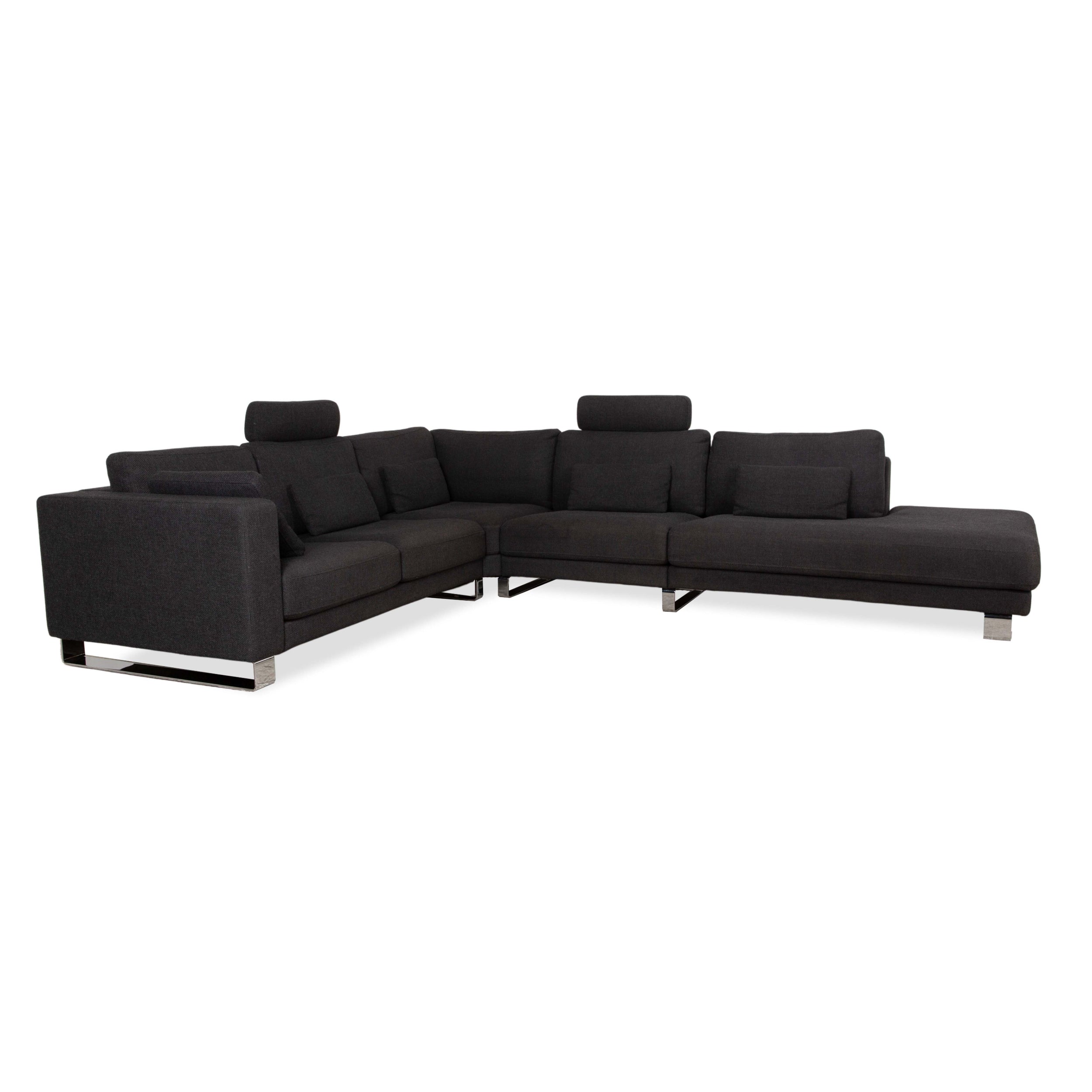 Rolf Benz Ego Stoff Ecksofa Grau Sofa Couch Recamiere links