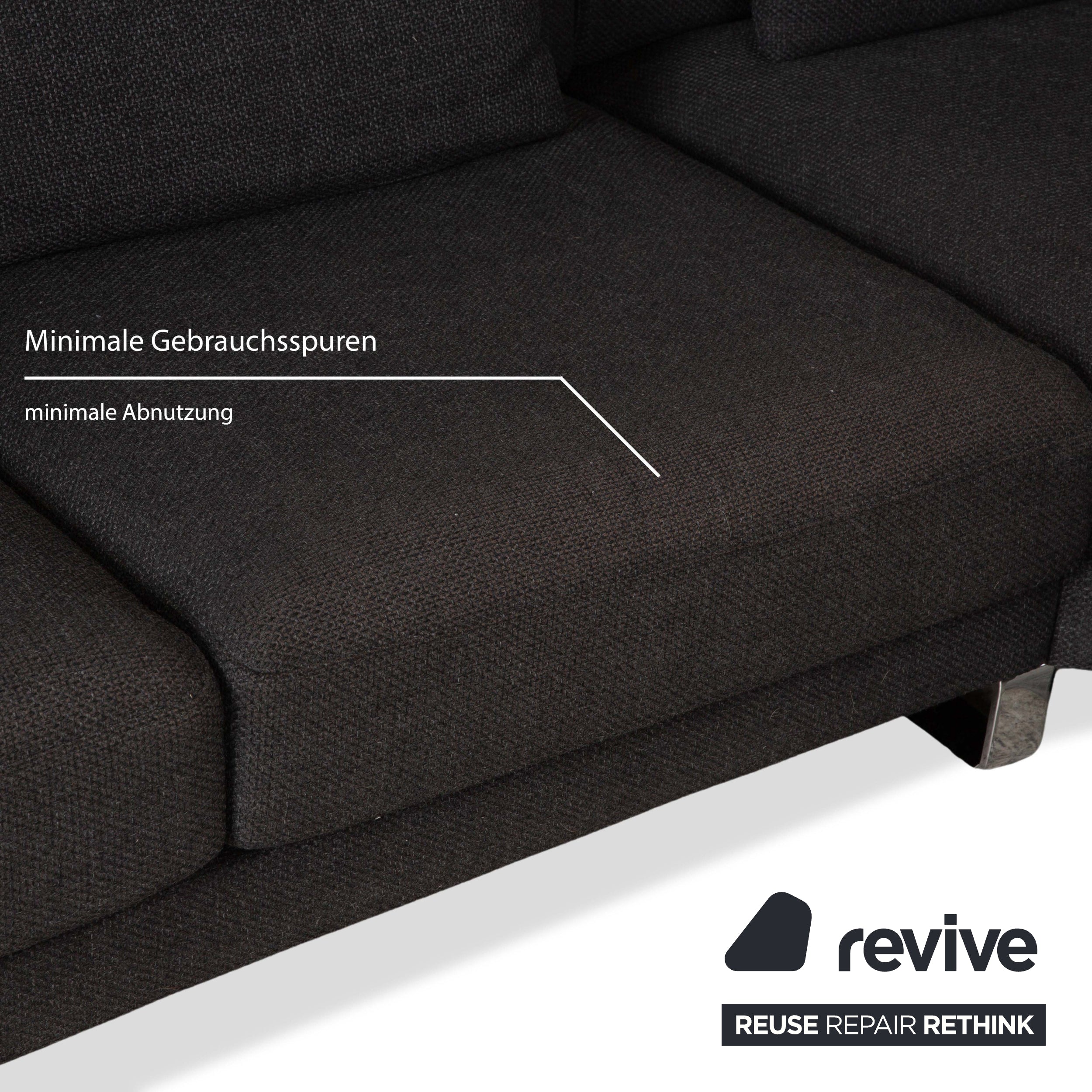 Rolf Benz Ego Stoff Ecksofa Grau Sofa Couch Recamiere links