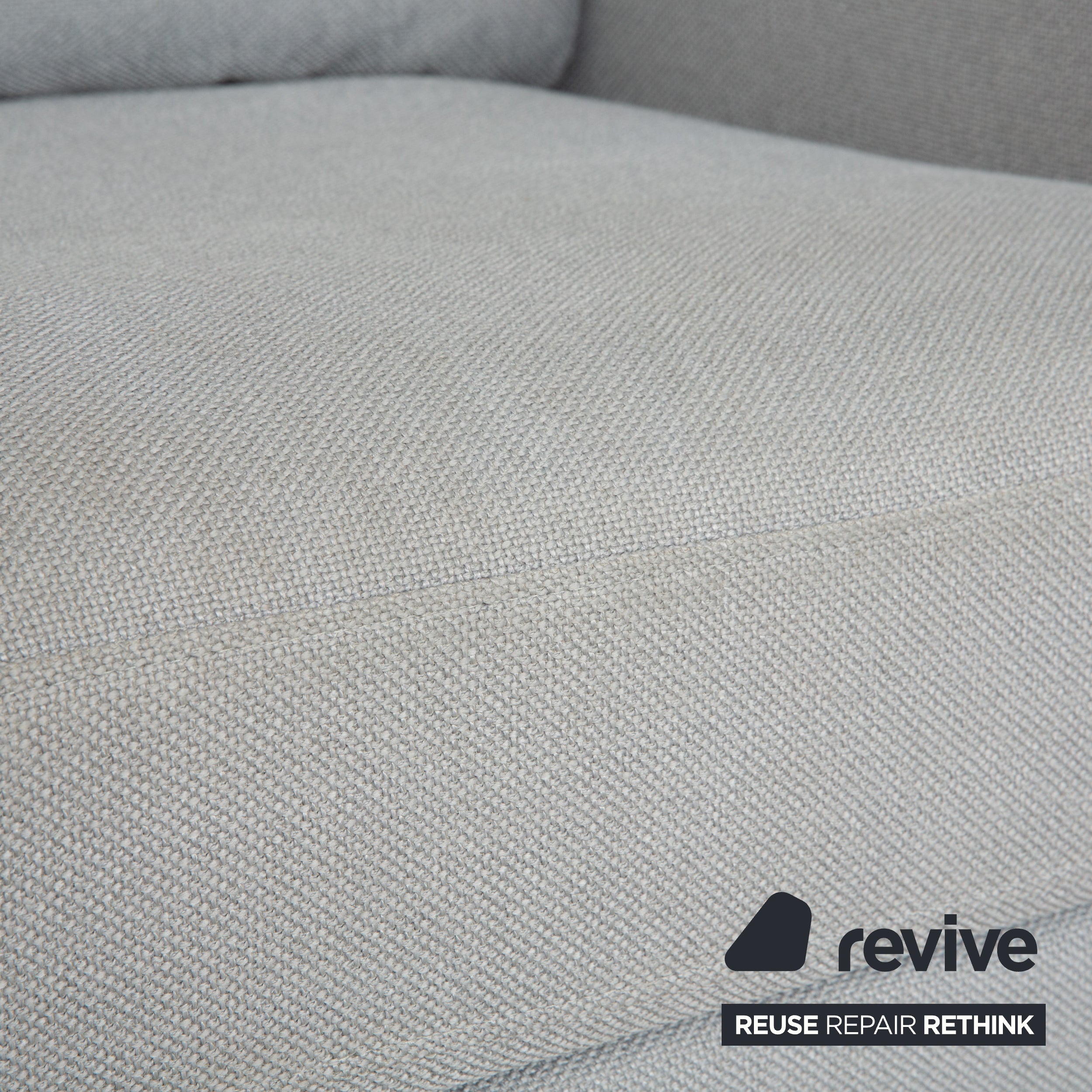 Rolf Benz EGO Stoff Sessel Blau Hellgrau Kopfstütze