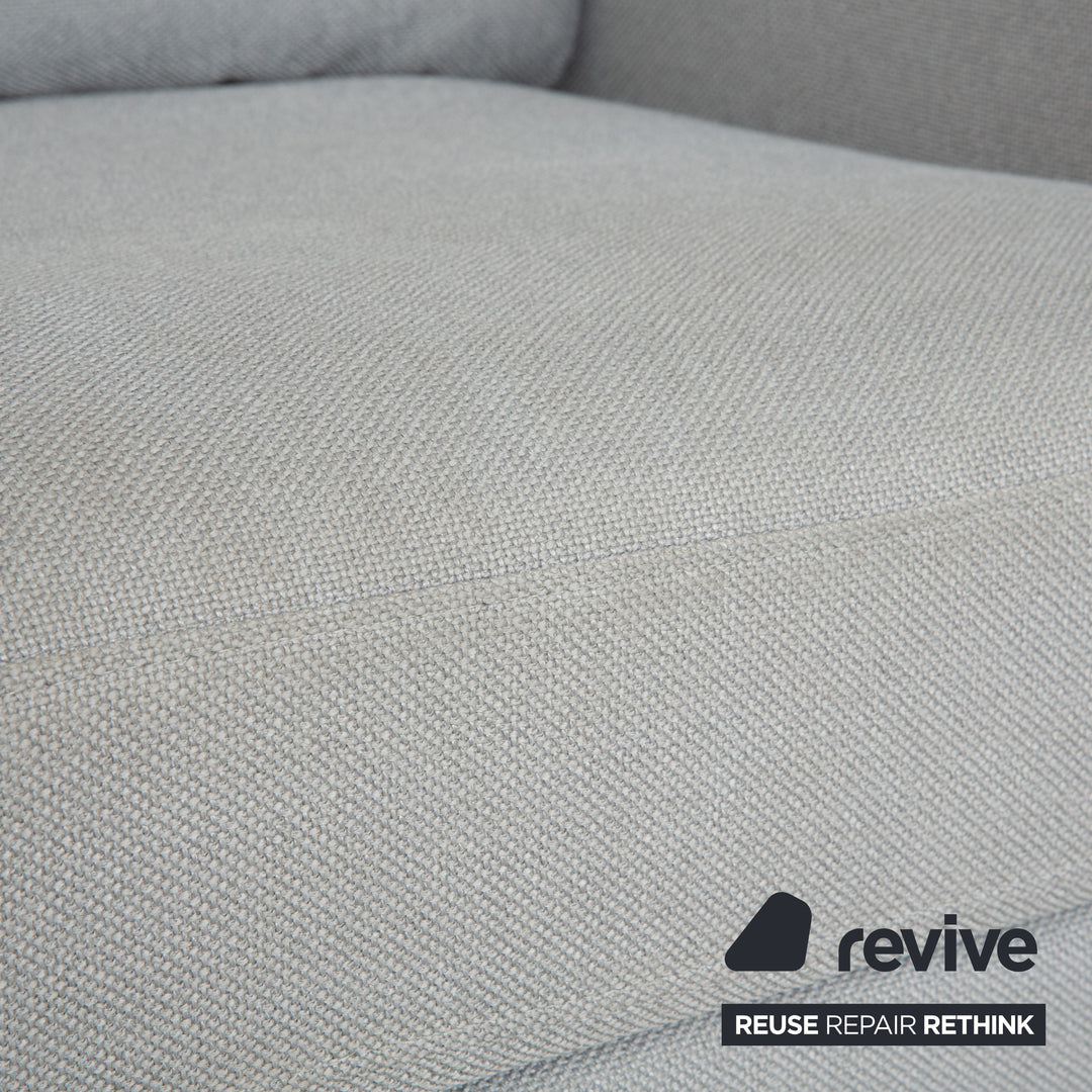 Rolf Benz EGO fabric armchair blue light grey headrest