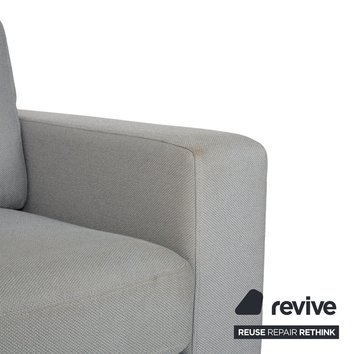 Rolf Benz EGO fabric armchair blue light grey headrest