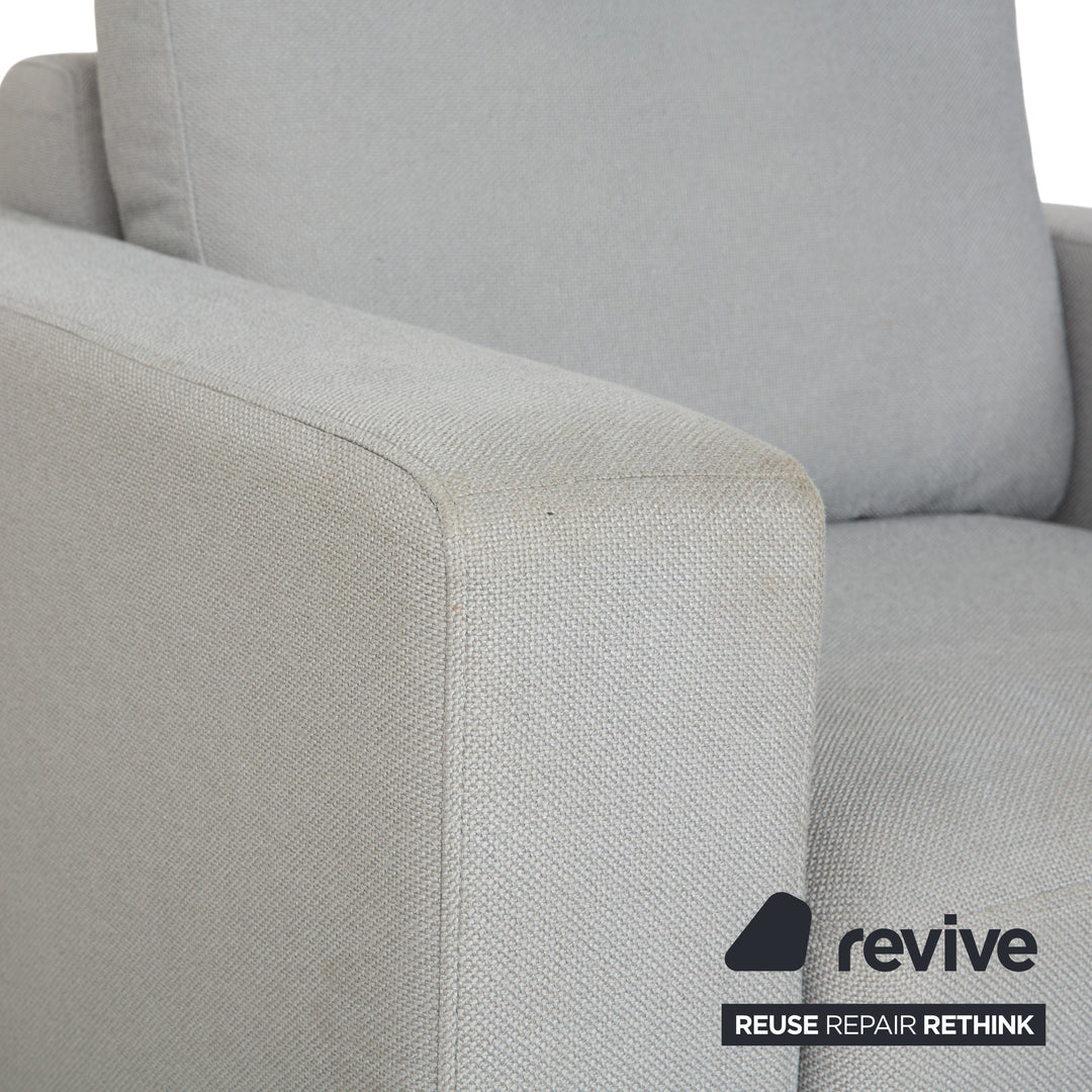 Rolf Benz EGO fabric armchair blue light grey headrest